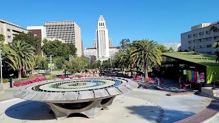 Walking tour of the Grand Park at the Los Angeles Civic Center in Downtown Los Angeles California