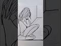 Sad  Drawing 👧 😢 😞 #shortsfeed #art #drawing #sad #girl  #cry
