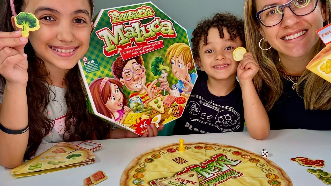 ABRINDO BRINQUEDO JOGO PIZZARIA MALUCA - biaotoniboo 