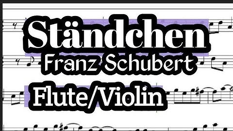 Standchen Flute or Violin Sheet Music Backing Track Play Along Partitura