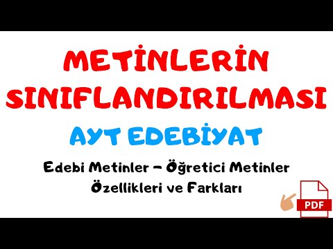 Metinlerin Sınıflandırılması - Metin Türleri (AYT Edebiyat) - Deniz Hoca