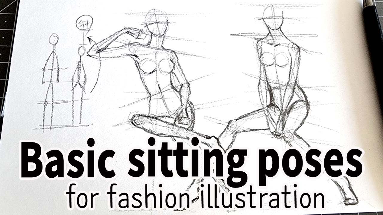 Basic sitting poses for fashion illustrations 1_패션일러스트를 위한 앉은 자세 1 ...