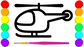 🚁 Helicopter Coloring Pages & Learn Colors For Kids | How To Draw a Helicopters