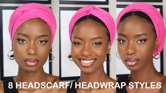 8 QUICK AND EASY WAYS TO STYLE SATIN HEADSCARF, HEAD WRAP