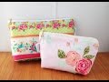 簡単に作る★裏つきポーチの作り方★初心者向き基本の裏地つきポーチ★Kcoton★ How to make a lined zipper pouch. Easy to make