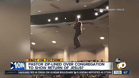 Pastor zip-lined over congregation?