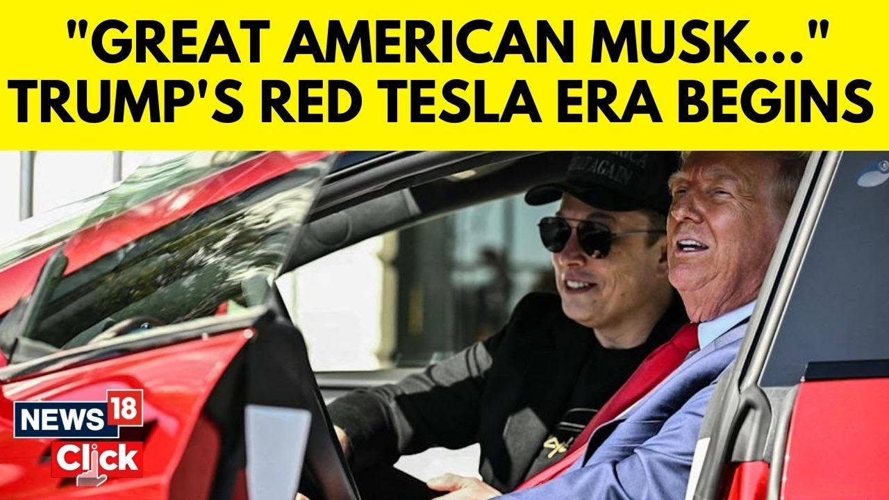 US President Donald Trump Buys Red Tesla To Show Support For Elon Musk ...