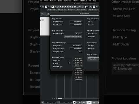 Changing Sample Rate & Bit Depth in Cubase 12 🎶 #cubase #cubasetutorial #cubasepro #musictutorial