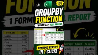 Excel GROUPBY Function Tutorial for Beginners #exceltips #excelhindi #exceltricks #dataanlysis #data