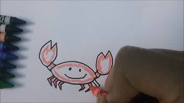 Vẽ hình #2: Tô màu con cua | Colouring a crab