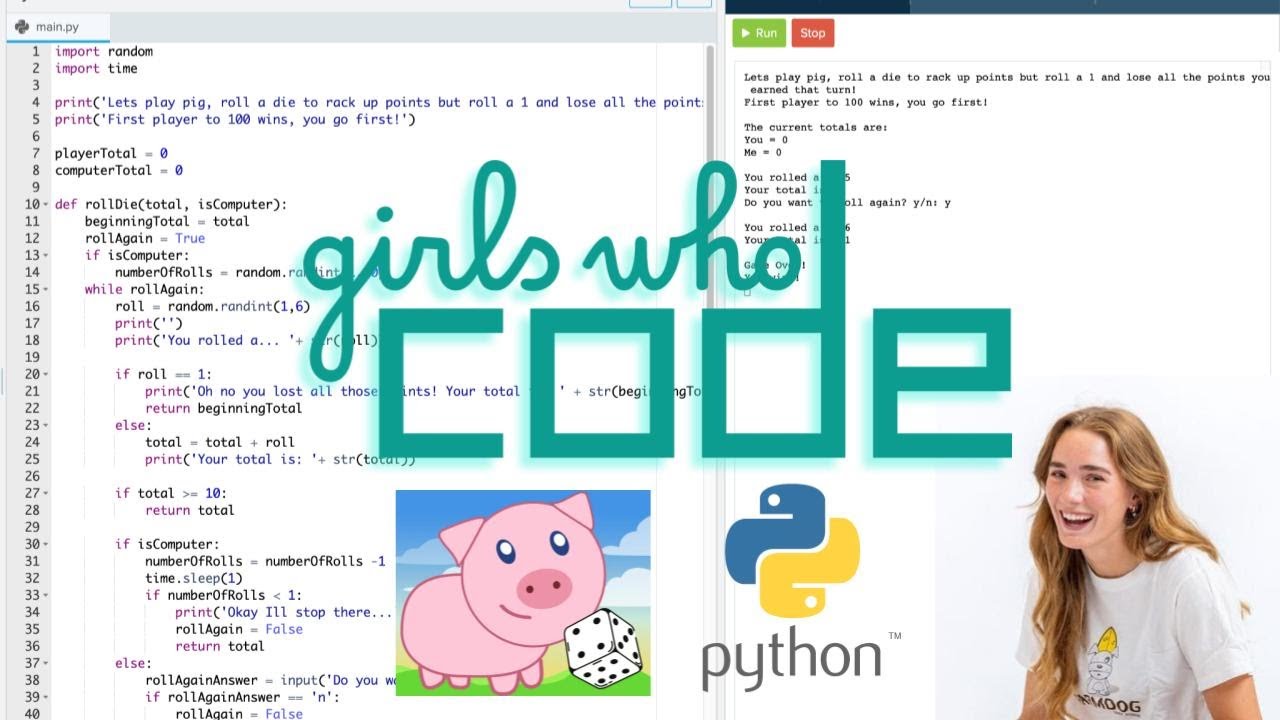 Easy Pig Dice Game Python Tutorial - YouTube