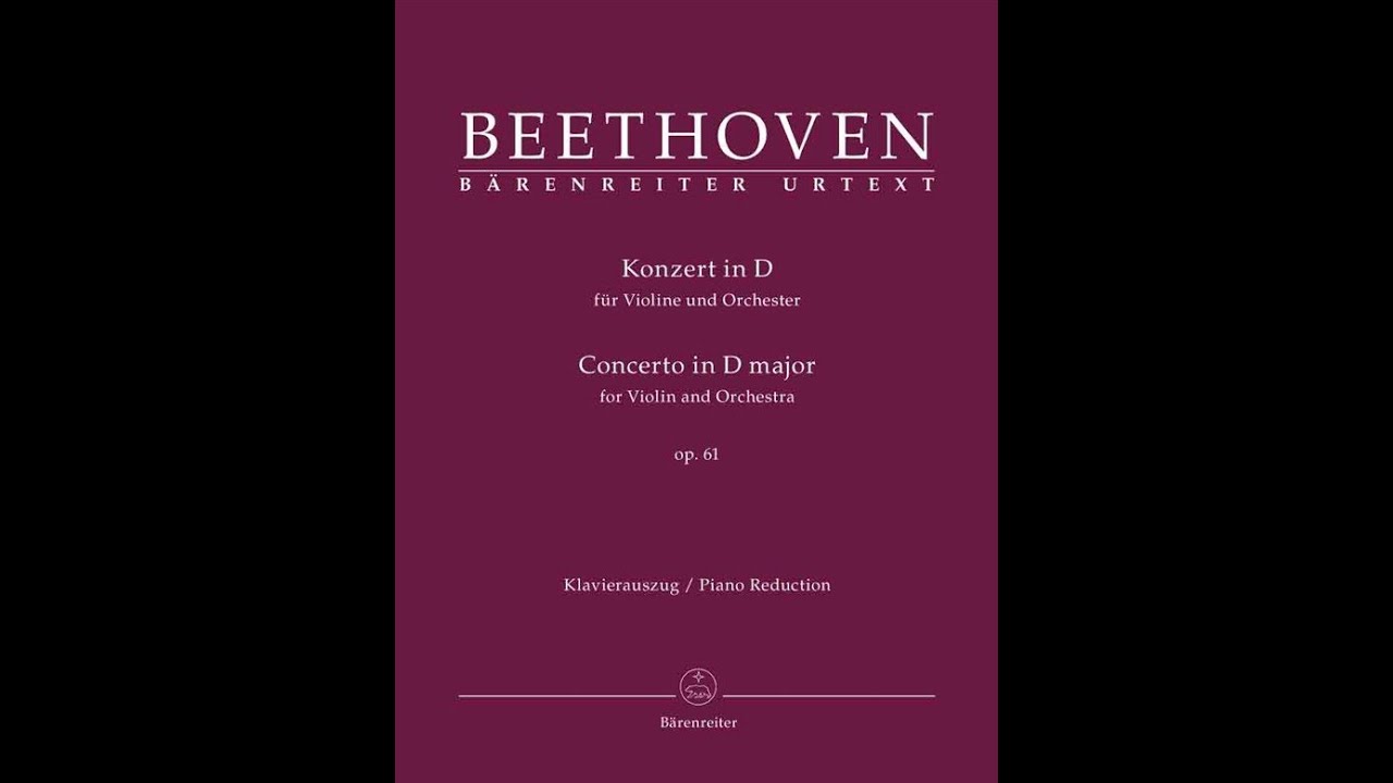 Beethoven Violin Concertoexposition (orchestre seul) YouTube