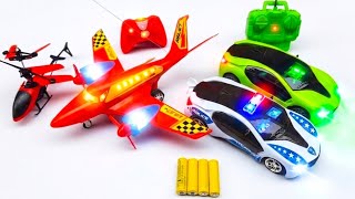 3D Light Car Radio Control Airjet Unboxng &amp; Testing | Police Car | RC Rechagbule helicopter Aircraft