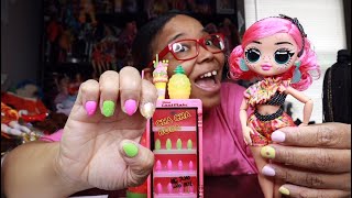 FINALLY NEW L.O.L SURPRISE OMG SWEET NAILS -PINKY POPS FRUIT SHOP UNBOXING-LETS DO SOME NAILS….