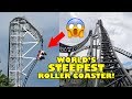 Takabisha worlds steepest roller coaster 4k front seat onride pov fuji q japan
