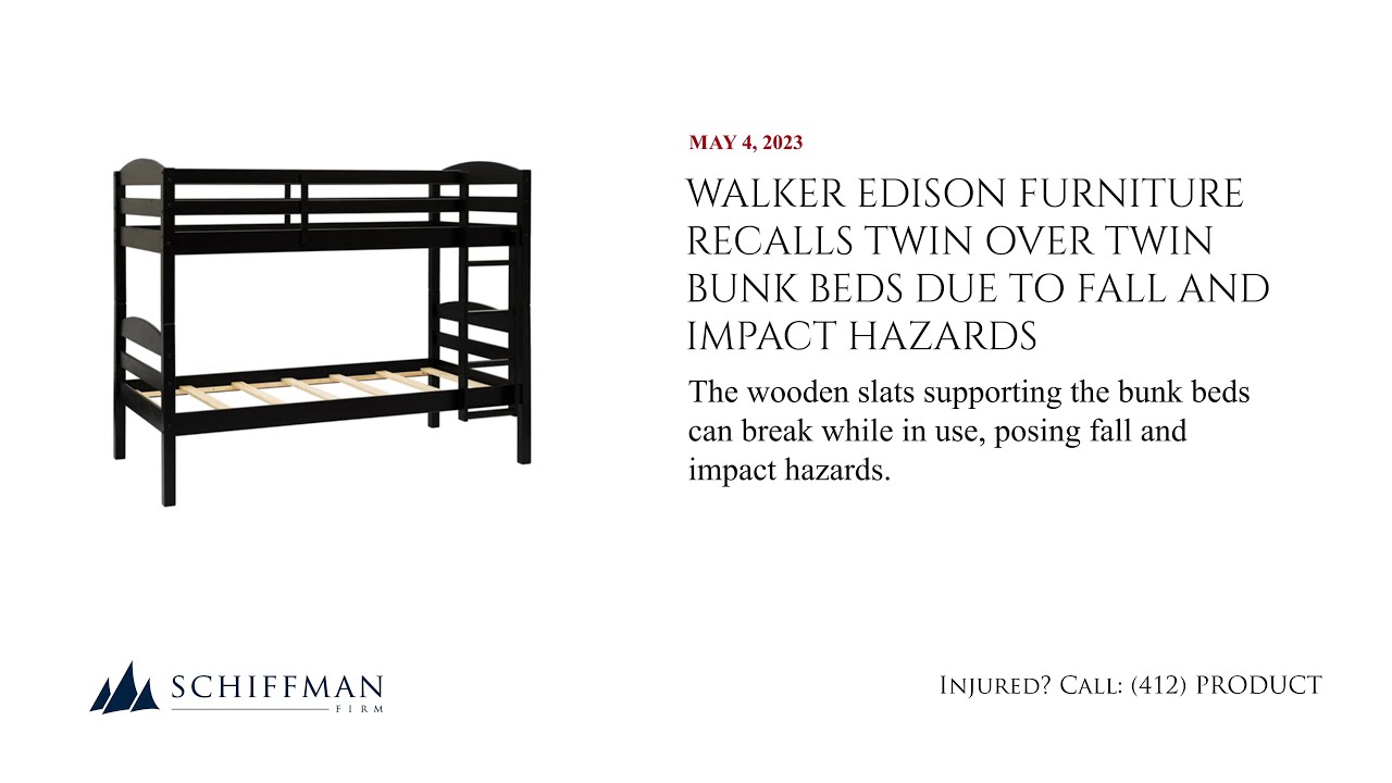 Bunk Beds by Walker Edison Furniture Recalled Due to Fall and Impact