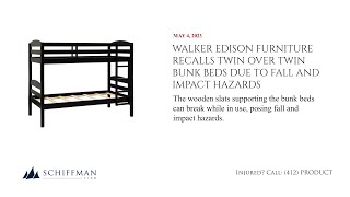 Bunk Beds by Walker Edison Furniture Recalled Due to Fall and Impact Hazards