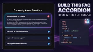 Build This Modern FAQ Accordion UI with HTML & CSS | Responsive FAQ Tutorial