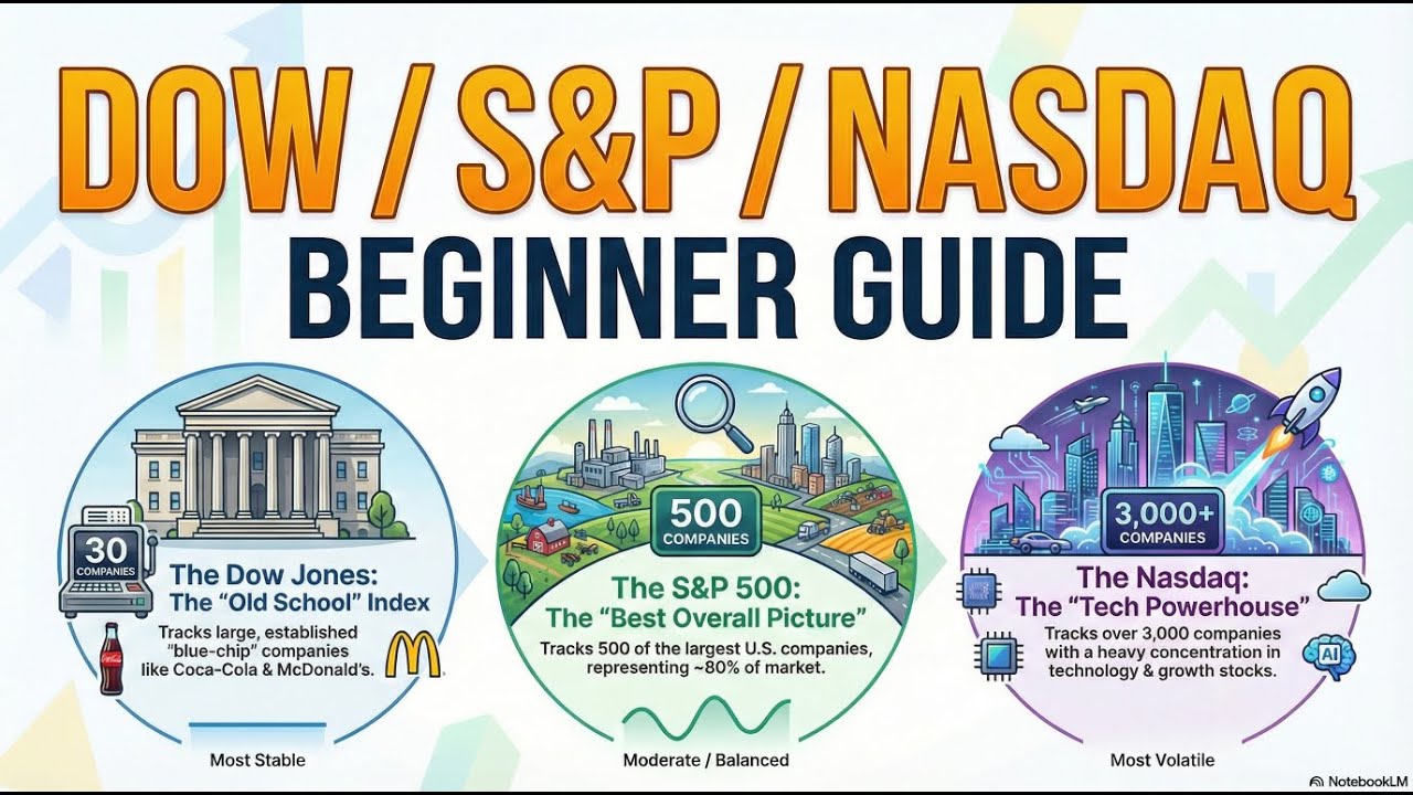 Dow Jones vs S&P 500 vs Nasdaq Explained for Beginners