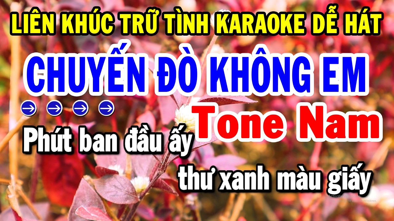 Karaoke Liên Khúc Tone Nam Nhạc Sống Dễ Hát 2026 | Chuyến Đò Không Em - Hàn Mặc Tử | Tuyển Chọn