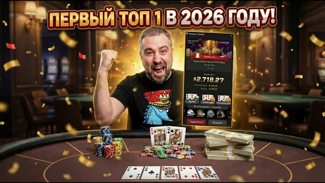 Первый топ 1 в 2026. МТТ на ПокерОК.