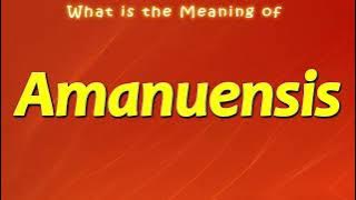 What is the Meaning of Amanuensis