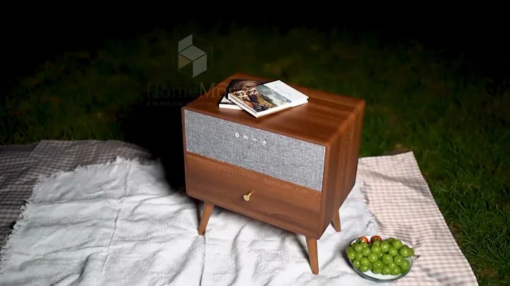 HOMEMORE M3101 smart wireless charging bluetooth speaker bedside table with storage drawer