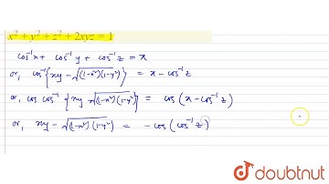if ` cos^(-1)x+cos ^(-1)y+cos^(-1) z=pi`  prove  that   ` x^(2) +y^(2)+z^(2)  +2xyz=1`