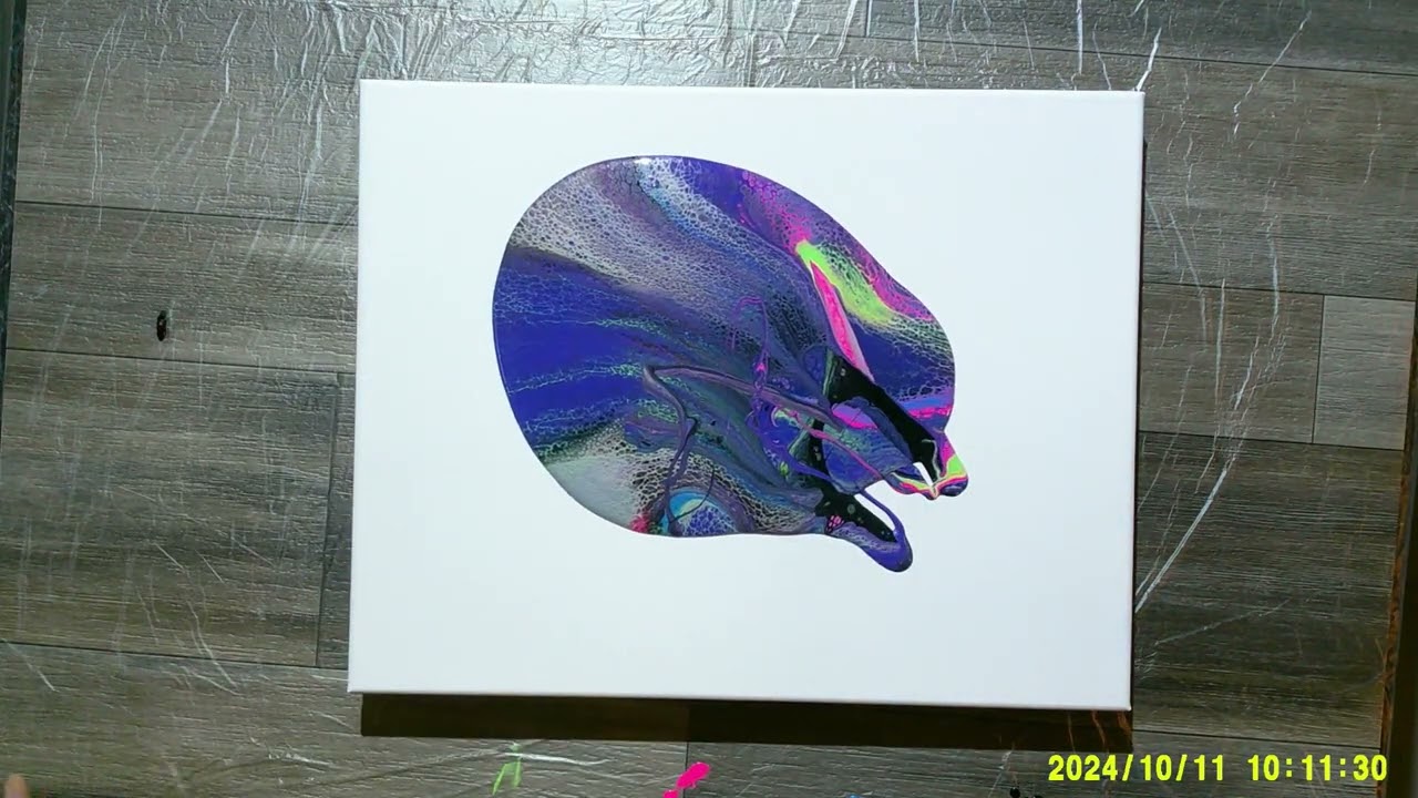 Acrylic Pouring For Beginners: Midnight Blues & Neon Cosmic Flip Cup Pour