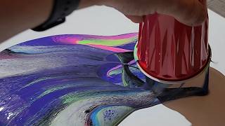 Acrylic Pouring For Beginners: Midnight Blues & Neon Cosmic Flip Cup Pour