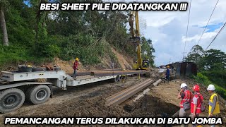Download Lagu Besi Sheet Pile Didatangkan !!! Pemancangan Terus Dilakukan Di Jalur Batu Jomba MP3
