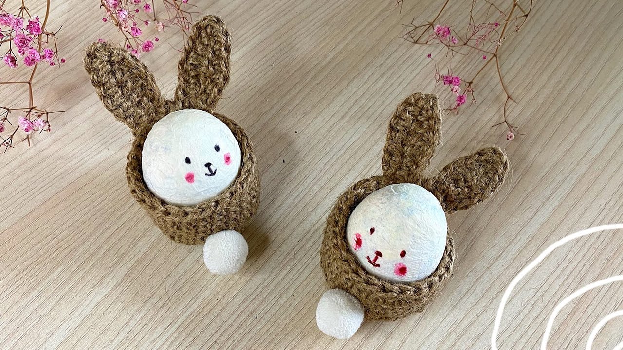 Корзиночка для ПАСХАЛЬНОГО ЯЙЦА из джута.