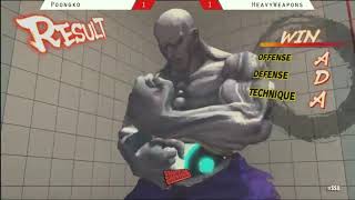 Heavy Weapons (Sagat) V Poongko (Seth) exhibition match USF4 Shadowloo showdown 6, 2015