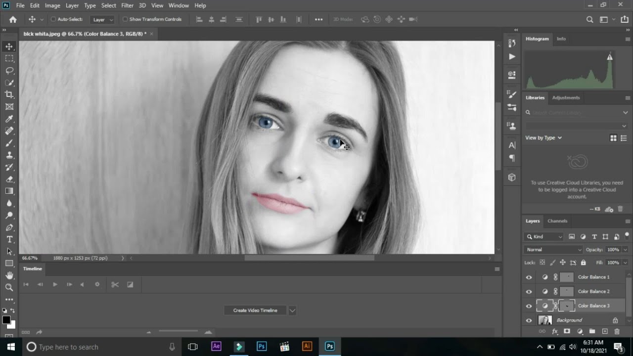 How to change black and white picture into colored picture in tutorial