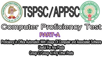 TSPSC APPSC Computer Proficiency Test Practical Video For Group 2/4 Or Any Other Post | SWTL