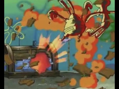spongebob characters exploding for no reason but with the deltarune explosion sound badly edited in