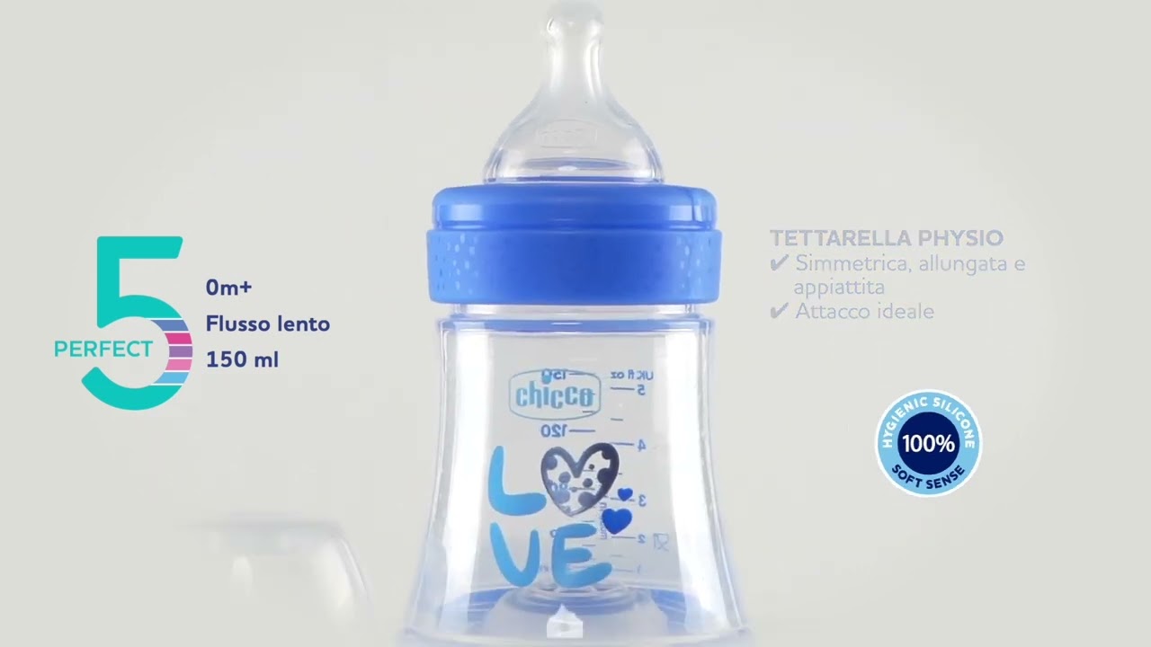 Chicco Biberon Perfect 5 Boy +0 m Flusso Lento 150 ml