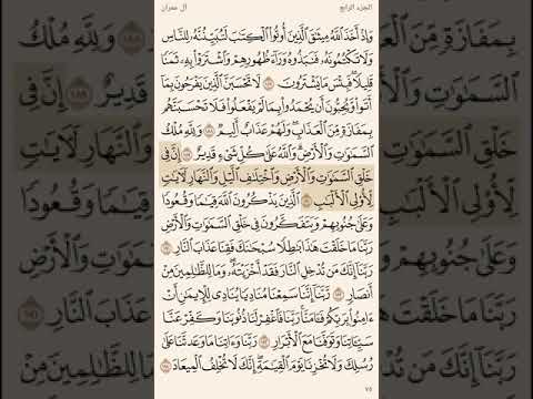 تلاوة للشيخ ماهر المعيقلي    خواتيم آل عمران     190 200