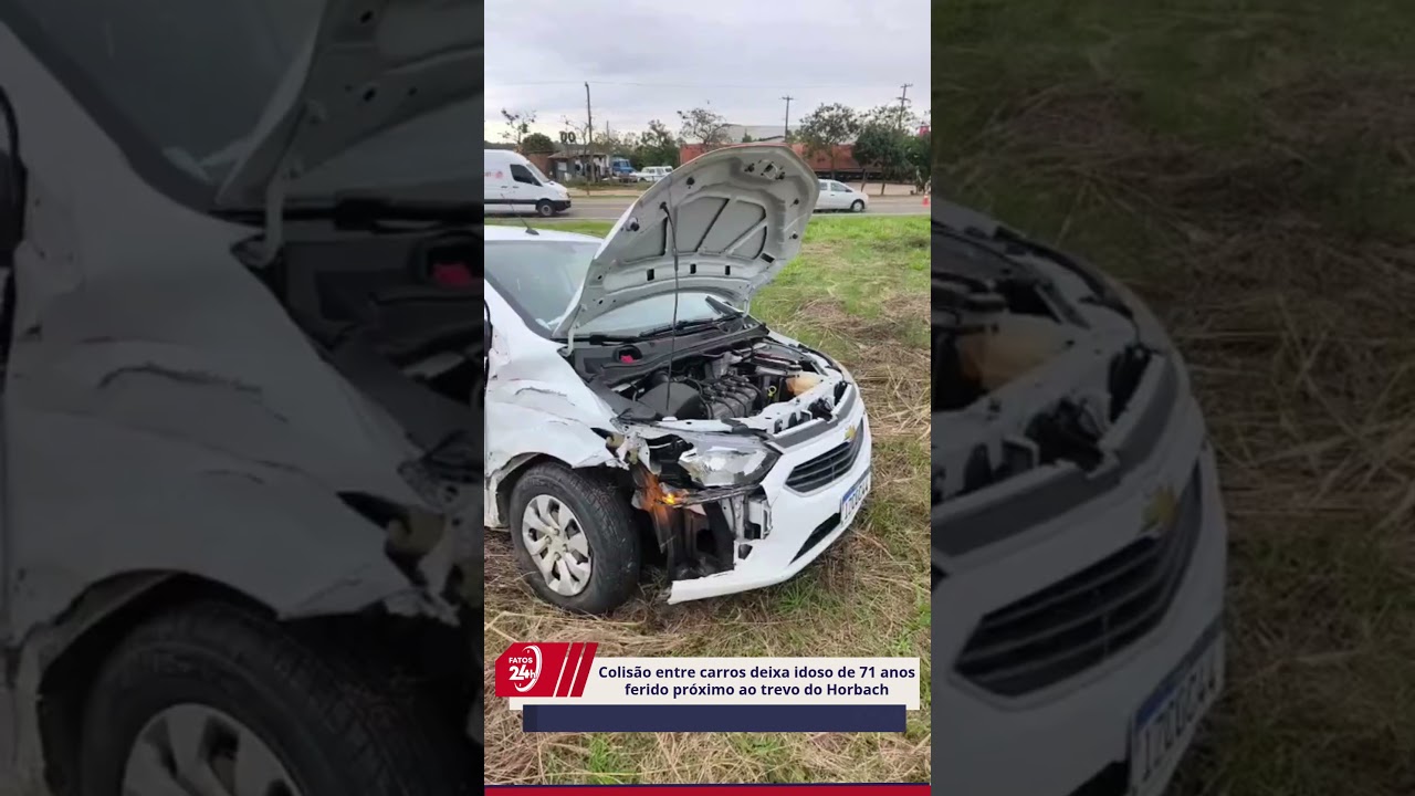 Colisão entre carros deixa idoso de 71 anos ferido próximo ao trevo do Horbach