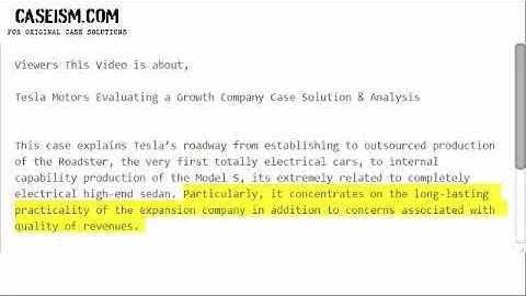 Tesla Motors Evaluating a Growth Company Case Solution & Analysis- Caseism.com