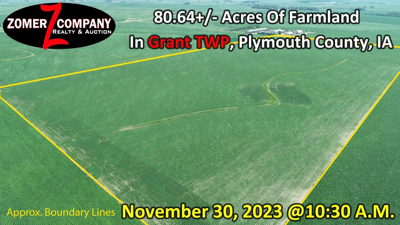 80.64+/ Acres Of Farmland In Grant TWP, Plymouth County, IA To Be Sold