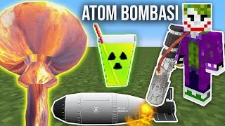 Minecraft Atom Bombasi Modu Nükleer Bomba,Alev Silahı - Rival Rebels Modu