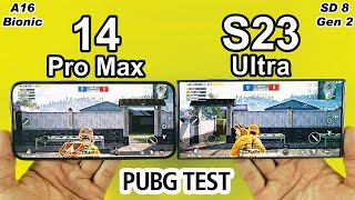 14 Pro Max vs S23 Ultra PUBG MOBILE TEST in 2023 - Snapdragon 8 Gen 2 vs A16 Bionic PUBG TEST screenshot 4