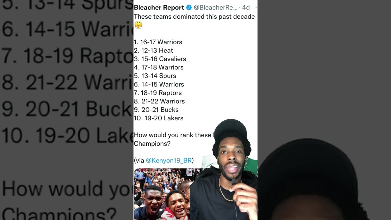 Ranking The Last 10 NBA Champs BUT Correctly Shorts
