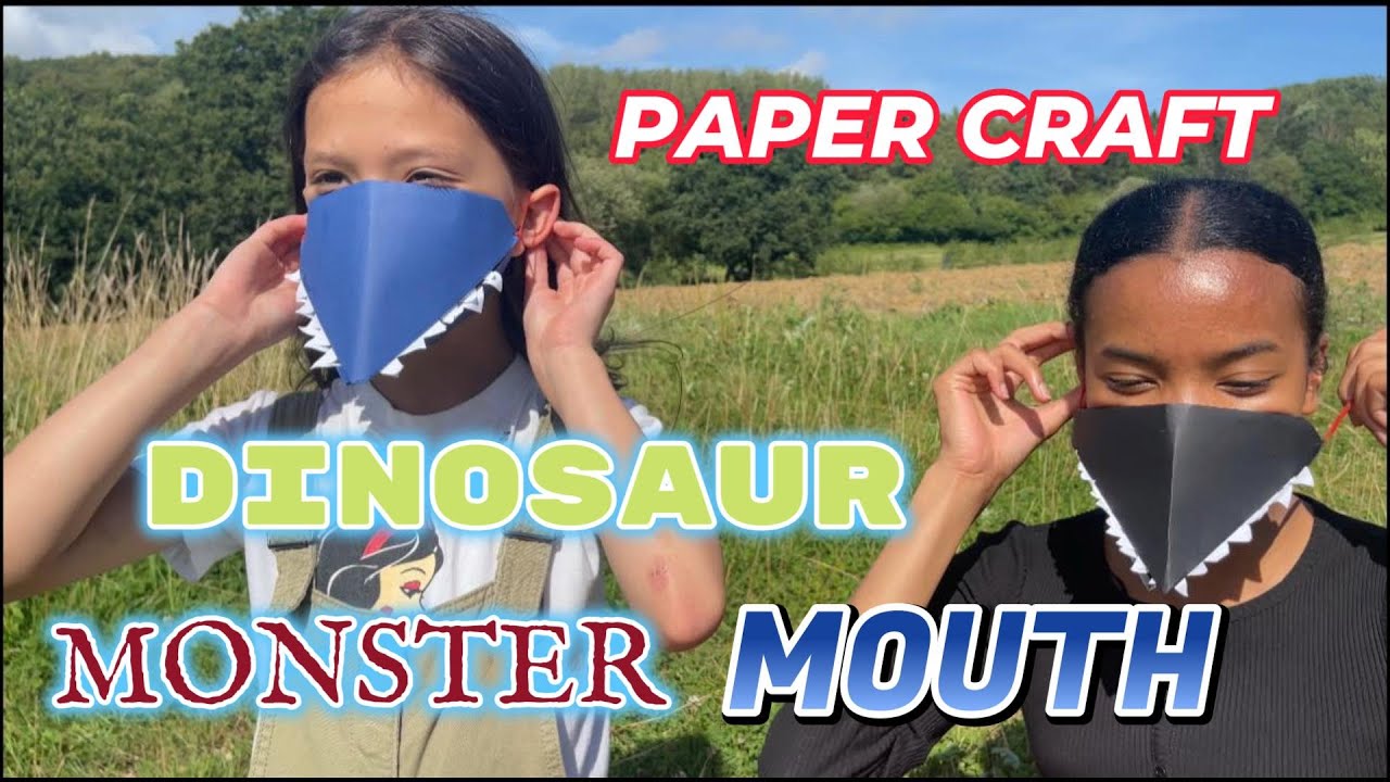 Paper craft wearable moving dinosaur monster mouth with Sky 