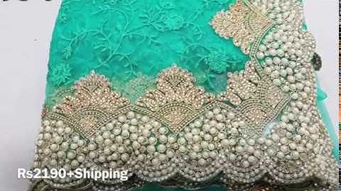 WEDDING COLLECTION Fabric- mono net with heavy emb multy tone