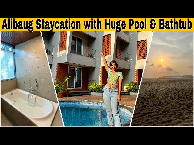 Alibaug staycation with Huge Pool & Bathtub | Alibaug Beach Resort | Alibaug Budget stay for Family class=