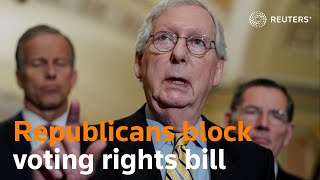 Republicans block Democrats' voting rights bill