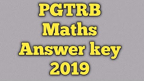 PGTRB Maths Answer key 2019