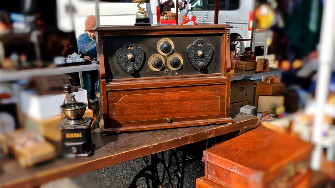 4K Kyoto flea market 1 hour walk ｜京都　東寺の骨董市•ガラクタ市 アンティーク